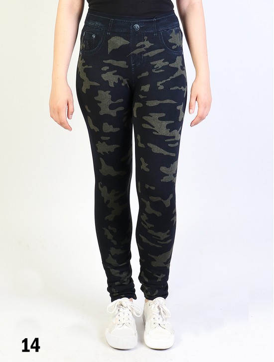 High Waist Denim Style Stretchy Legging (Fleece Lined)